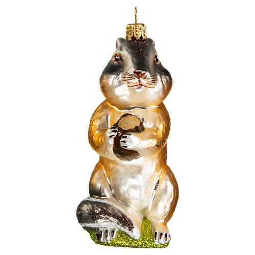 Squirrel blown glass Christmas tree decoration 1