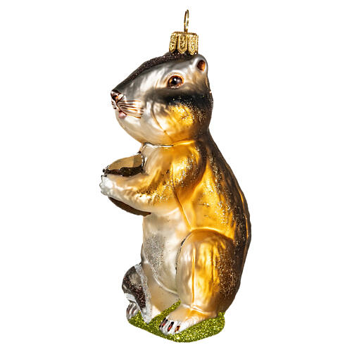 Squirrel blown glass Christmas tree decoration 3