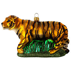 Tigre decoro in vetro soffiato albero di Natale