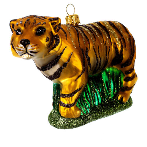 Tiger blown glass Christmas tree decoration 3