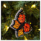 Monarch butterfly in blown glass for Christmas Tree s2