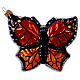 Monarch butterfly blown glass Christmas tree decoration s1