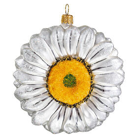 Daisy blown glass Christmas tree decoration