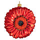 Red gerbera in blown glass for Christmas Tree s1