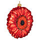 Red gerbera in blown glass for Christmas Tree s4