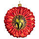 Red gerbera in blown glass for Christmas Tree s5