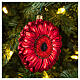 Red Gerbera blown glass Christmas tree decoration s2