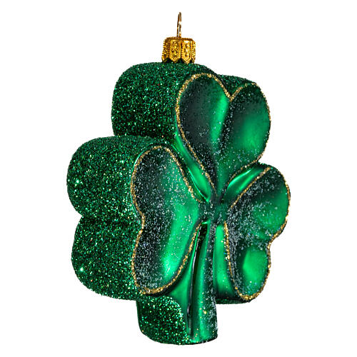 Trèfle décoration verre soufflé, symbole de l'Irlande Sapin Noël 4
