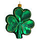 Trèfle décoration verre soufflé, symbole de l'Irlande Sapin Noël s1