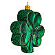Trifoglio Irlanda decorazione albero Natale in vetro soffiato s4