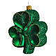 Ireland clover blown glass Christmas tree decoration s3