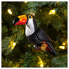 Toucan décoration verre soufflé Sapin Noël