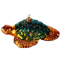 Sea turtle, blown glass Christmas ornament
