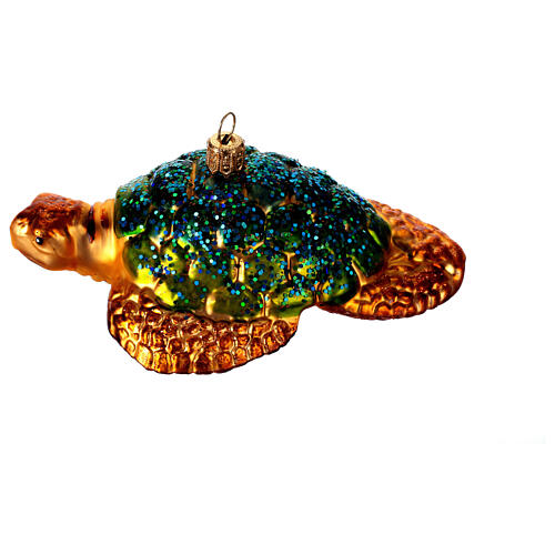 Sea turtle, blown glass Christmas ornament 1