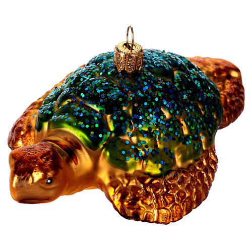 Sea turtle, blown glass Christmas ornament 3