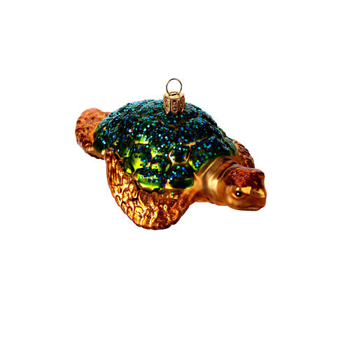 Sea turtle, blown glass Christmas ornament 4