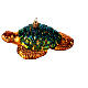 Sea turtle, blown glass Christmas ornament s1