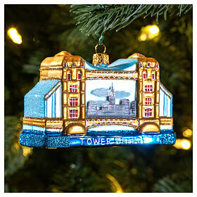 Tower Bridge décoration sapin de Noël en verre soufflé