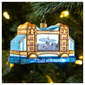 Tower bridge decorazione albero Natale in vetro soffiato