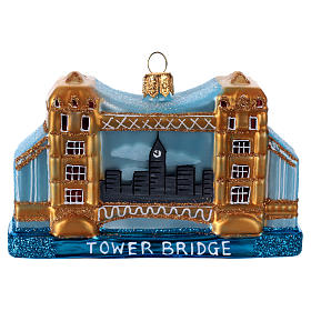 Tower Bridge, blown glass Christmas ornament