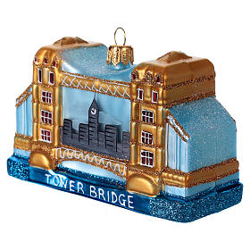 Tower Bridge, blown glass Christmas ornament