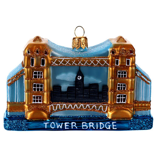 Tower Bridge, blown glass Christmas ornament 1