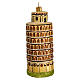 Krzywa wieża w Pizie dekoracja choinkowa ze szkła dmuchanego s1