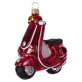 Motorroller, Weihnachtsbaumschmuck aus mundgeblasenem Glas