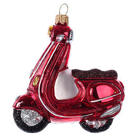 Blown glass ornaments: Motor scooter in blown glass for Christmas Tree