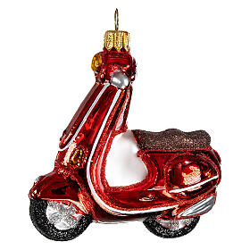 Motor scooter in blown glass for Christmas Tree