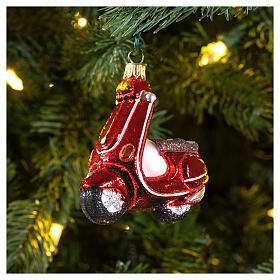 Scooter in vetro soffiato decorazione albero Natale