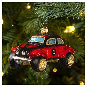 Buggy Car Scorcher, Weihnachtsbaumschmuck aus mundgeblasenem Glas