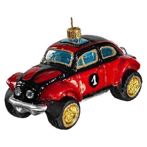 Buggy Car Scorcher, Weihnachtsbaumschmuck aus mundgeblasenem Glas 3
