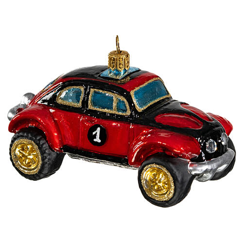 Buggy Car Scorcher, Weihnachtsbaumschmuck aus mundgeblasenem Glas 5