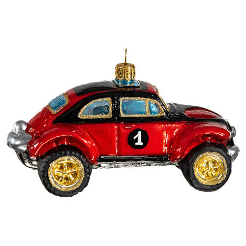 Buggy Car Scorcher, Weihnachtsbaumschmuck aus mundgeblasenem Glas 6