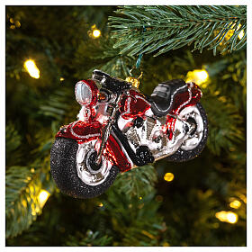 Moto de vidrio soplado decoración árbol Navidad