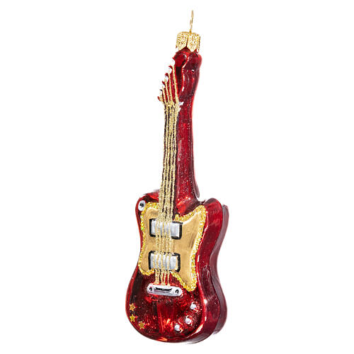 Guitarra eléctrica, decoración de vidrio soplado para árbol de Navidad 1