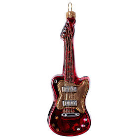 Guitare électrique décoration en verre soufflé pour sapin de Noël