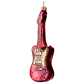 Guitare électrique décoration en verre soufflé pour sapin de Noël