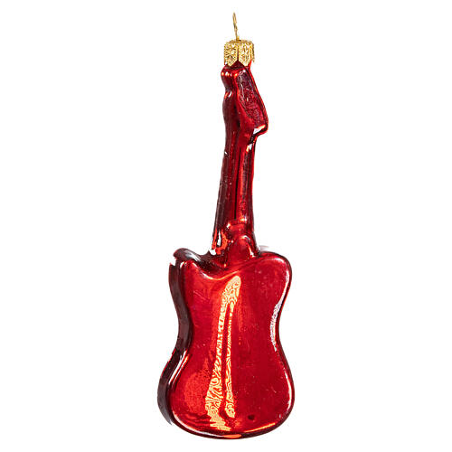 Chitarra elettrica, decorazione in vetro soffiato per albero di Natale 4