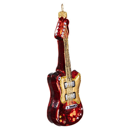 Electric guitar, blown glass Christmas ornament 3