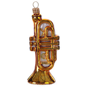 Trompete, Weihnachtsbaumschmuck aus mundgeblasenem Glas