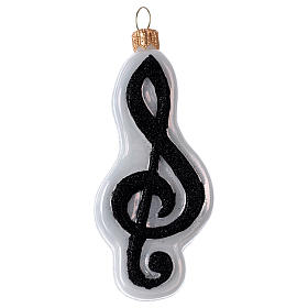 Christbaumschmuck aus mundgeblasenen Glas: G-Schlüssel mundgeblasenen Glas für Tannenbaum