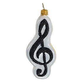 Chiave musicale decorazione per albero di Natale in vetro soffiato