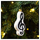 Chiave musicale decorazione per albero di Natale in vetro soffiato s2