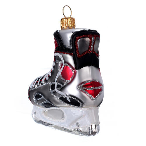 Hockey skates, blown glass Christmas ornament 5