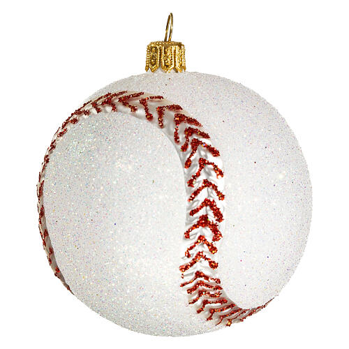 Baseball, Weihnachtsbaumschmuck aus mundgeblasenem Glas 3