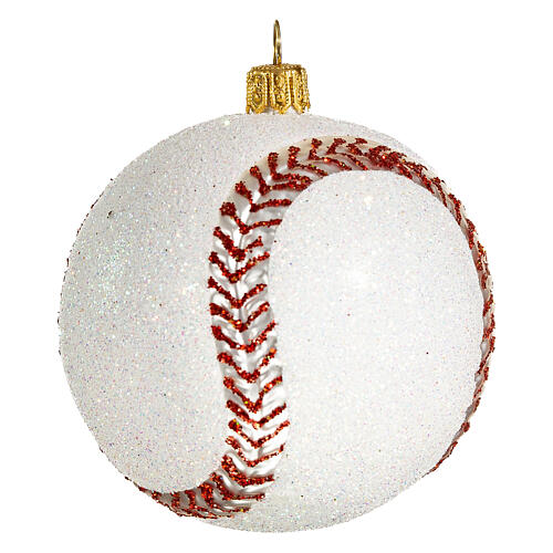 Baseball, Weihnachtsbaumschmuck aus mundgeblasenem Glas 4