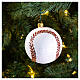 Baseball ball in blown glass for Christmas Tree s2