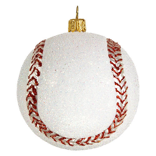 Balle de baseball décoration pour sapin de Noël en verre soufflé 1
